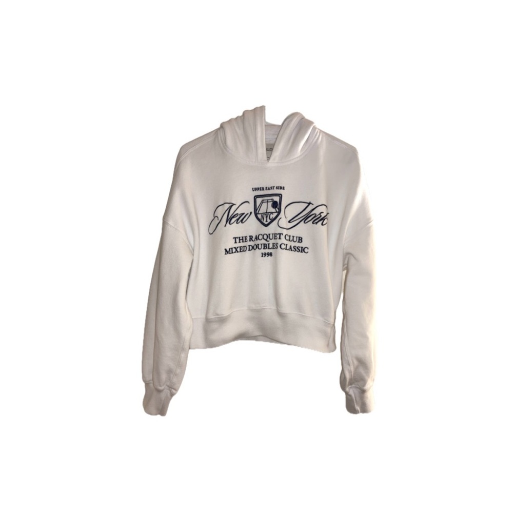 Abercrombie & Fitch New York Racquet Club White and Navy Hoodie - Size Small
